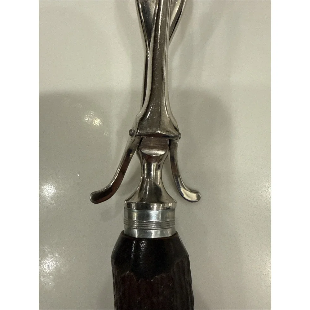 Vtg Russell Carving Set Stag Antler Horn Handle Stainless Knife Sharpener Fork